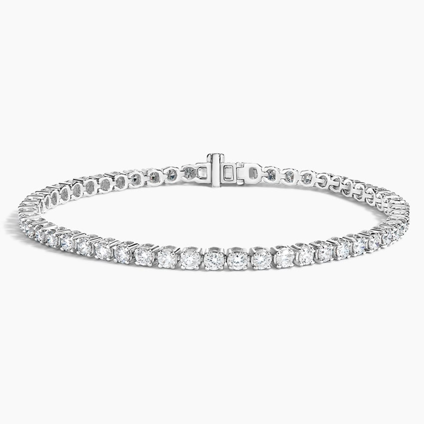 3CTW 7 inch Round Cut Lab Grown Diamond Line Tennis Bracelet