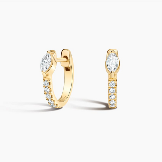 Marquise Cut 1/4 CTW Lab Grown Diamond Huggie Earrings