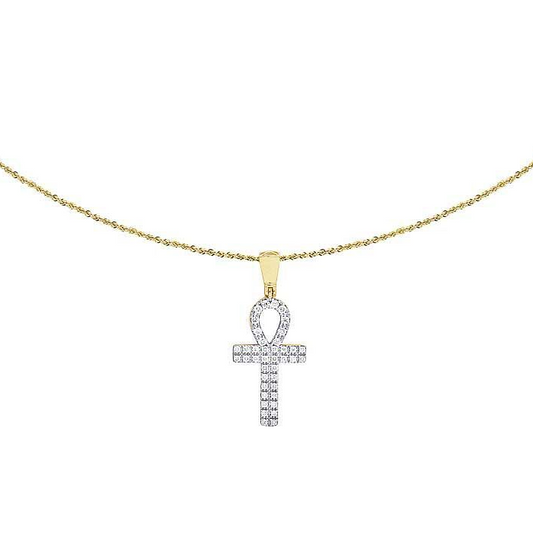 1.2 CTW Lab Grown Diamond Egyptian Ankh Cross Pendant