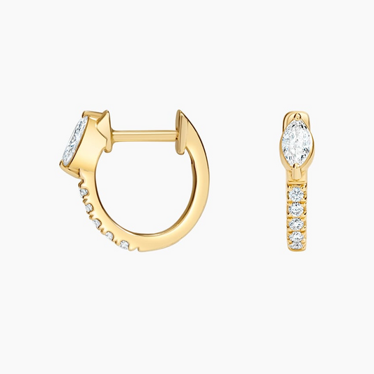 Marquise Cut 1/4 CTW Lab Grown Diamond Huggie Earrings