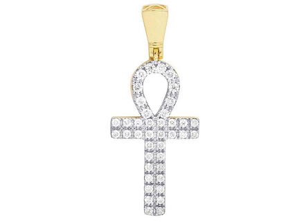 1.2 CTW Lab Grown Diamond Egyptian Ankh Cross Pendant