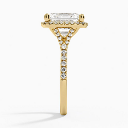 5Ct Asscher Lab Grown Diamond Halo Engagement Ring