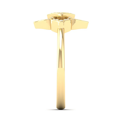 0.12Ctw Lab Grown Diamond Floral Ring