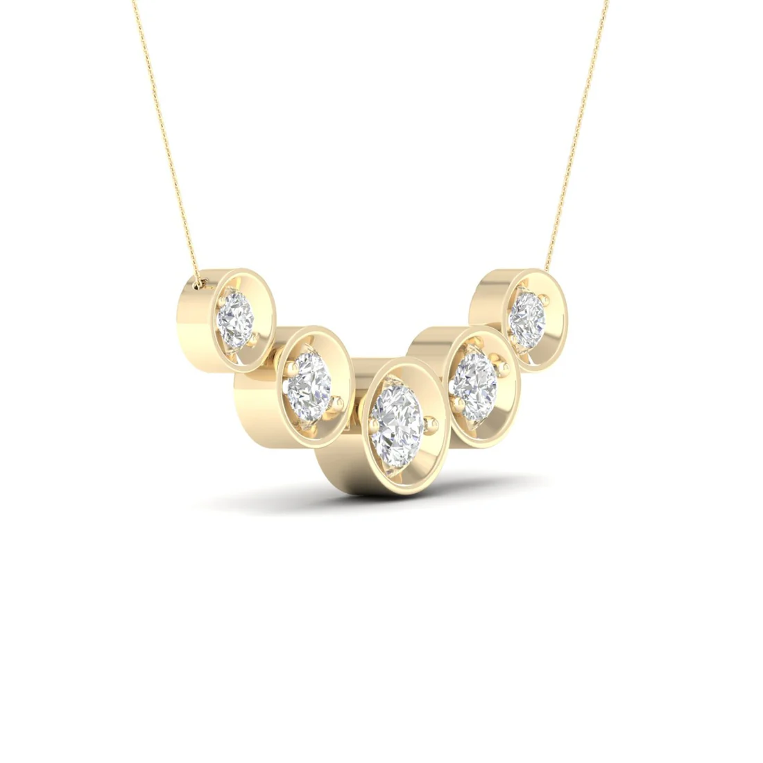 1 CTW Lab Grown Diamond 5 Stone Pendant