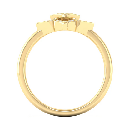 0.12Ctw Lab Grown Diamond Floral Ring