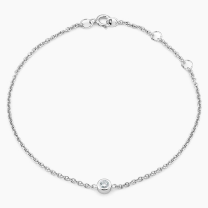 7 inch 0.06CTW Lag Grown Diamond Bezel Bracelet in Silver