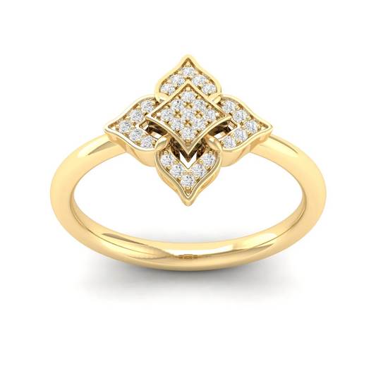 0.12Ctw Lab Grown Diamond Floral Ring