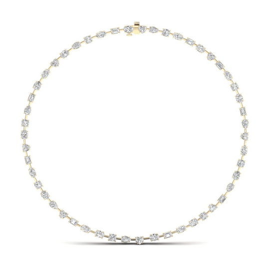 15.33CTW Multi Shape Lab Grown Diamond Chain Necklace