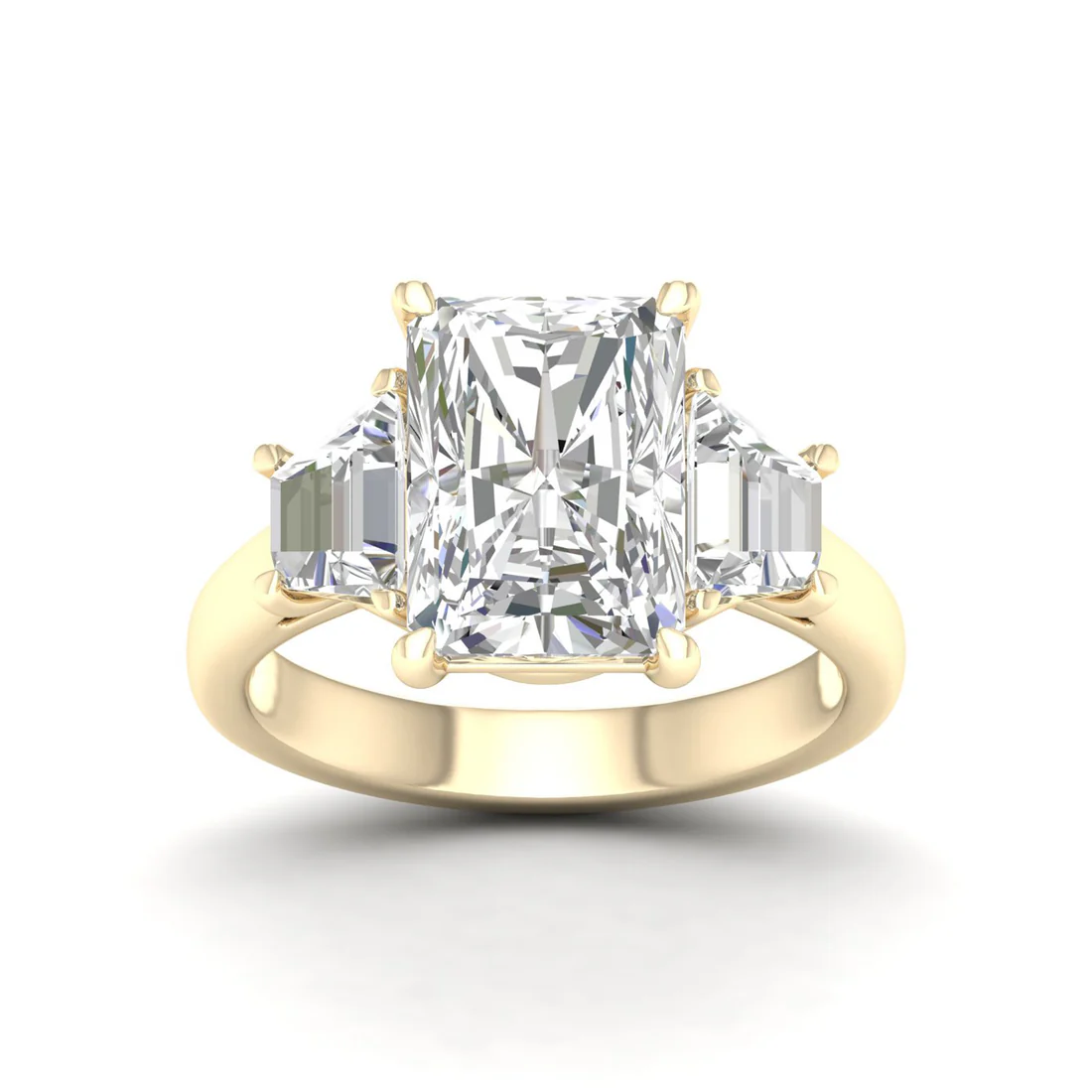 3.60 CTW Three Stone Radiant Cut Lab Grown Diamond Ring