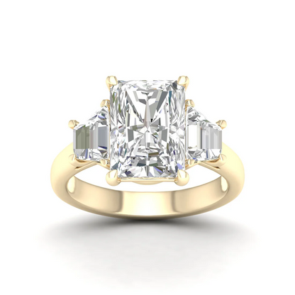 3.60 CTW Three Stone Radiant Cut Lab Grown Diamond Ring