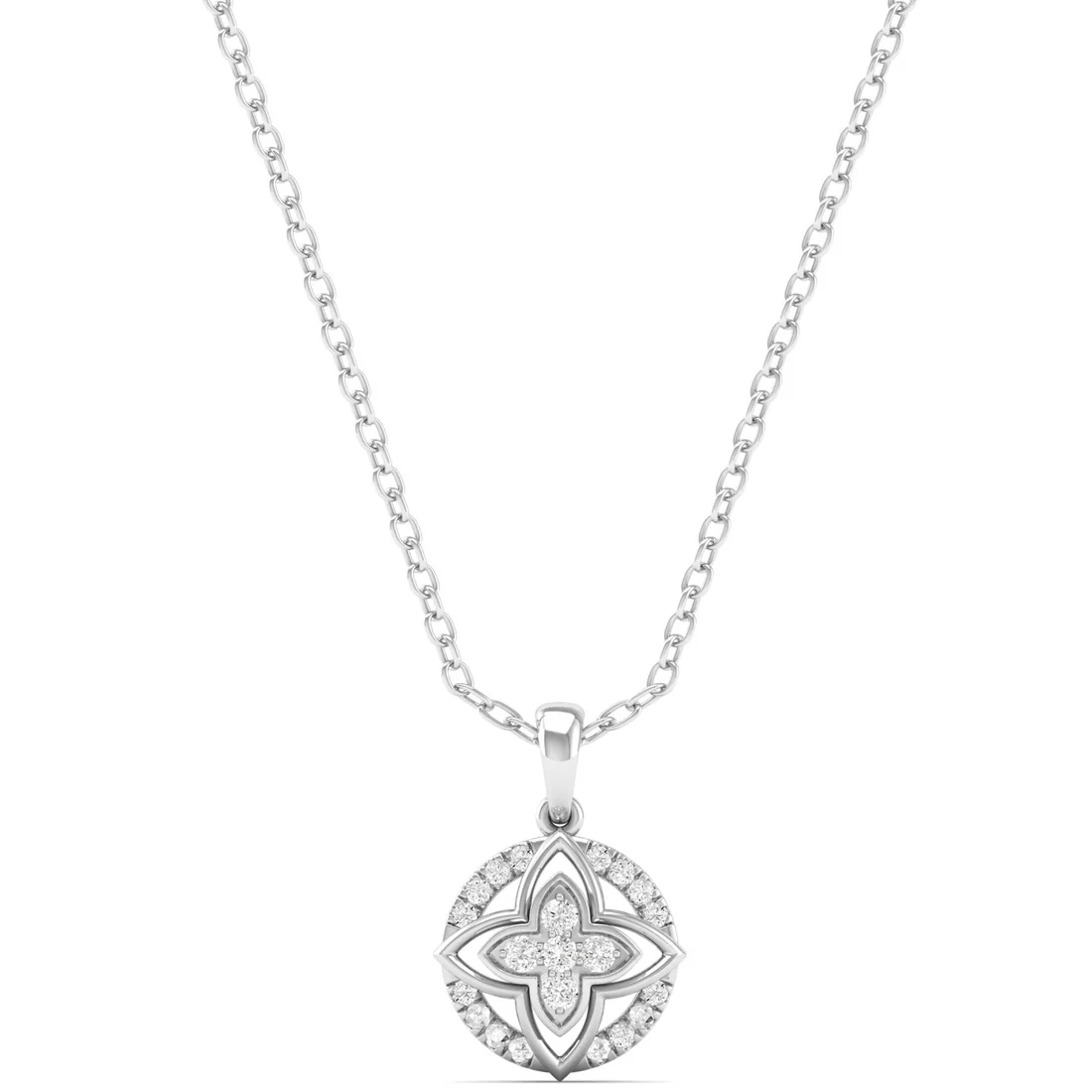 0.120CTW Lab Grown Diamond Classic Floral Pendant