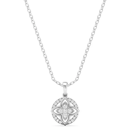 0.120CTW Lab Grown Diamond Classic Floral Pendant
