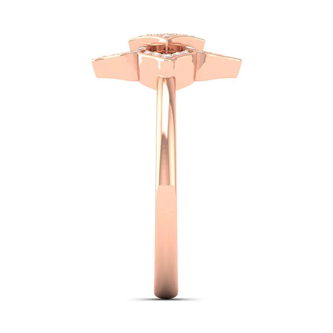 0.12Ctw Lab Grown Diamond Floral Ring