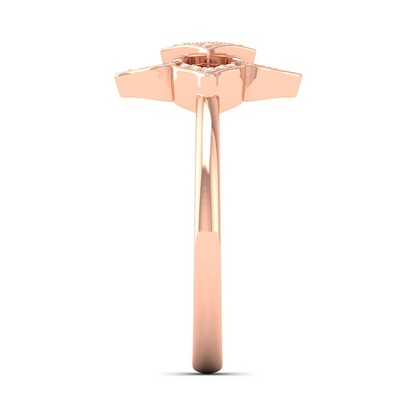 0.12Ctw Lab Grown Diamond Floral Ring