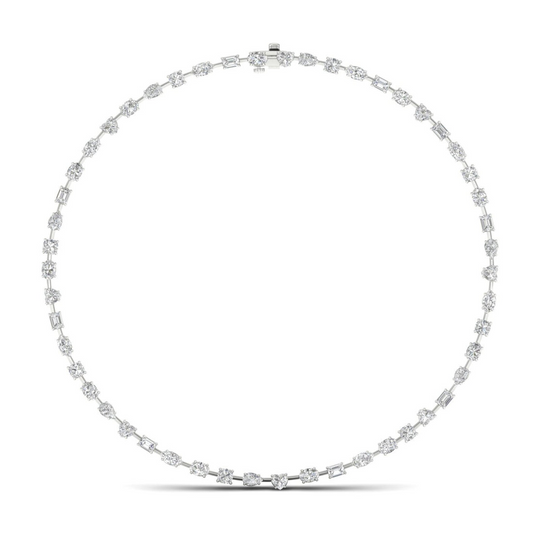 15.33CTW Multi Shape Lab Grown Diamond Chain Necklace