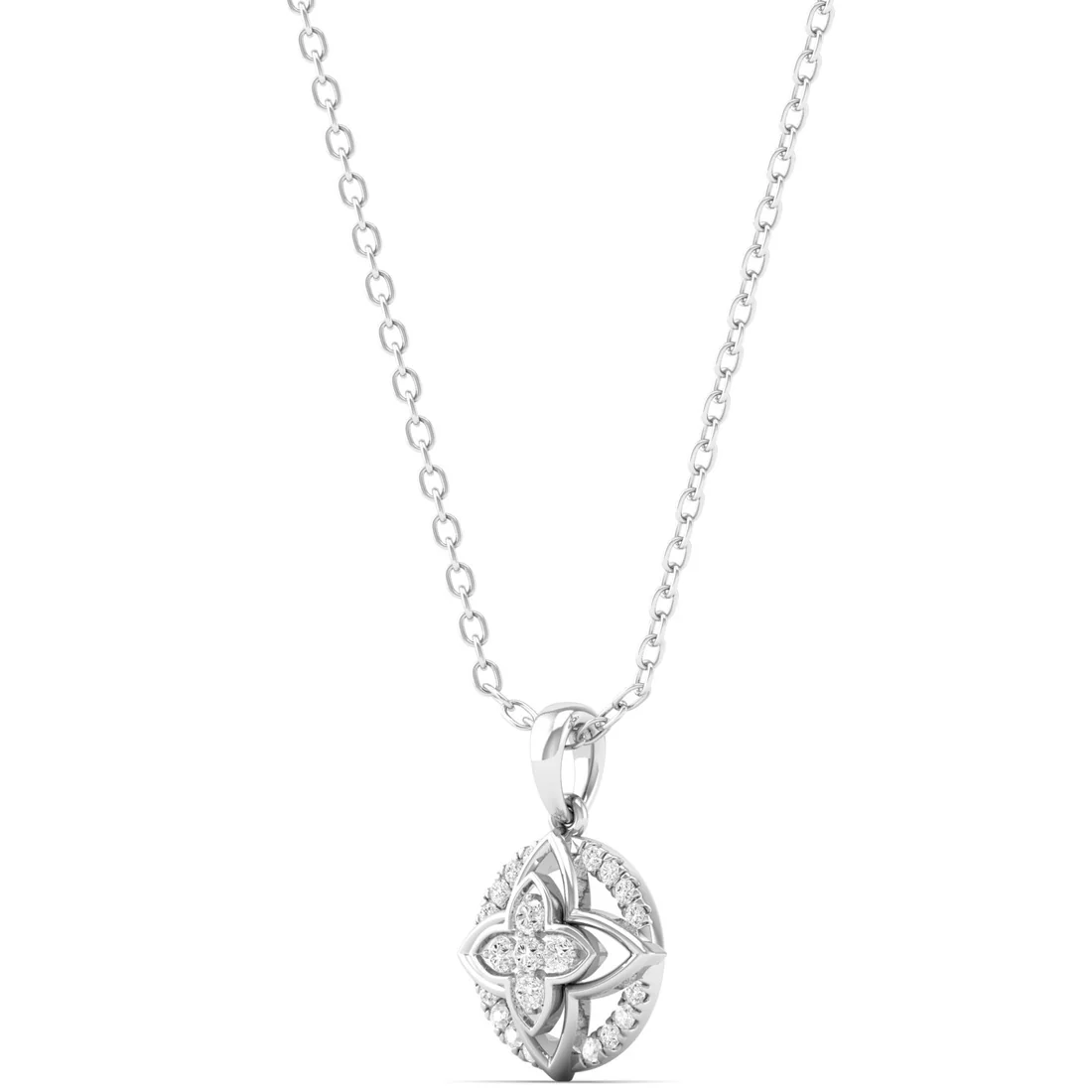 0.120CTW Lab Grown Diamond Classic Floral Pendant
