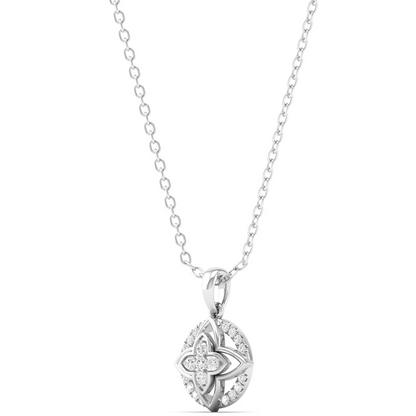 0.120CTW Lab Grown Diamond Classic Floral Pendant