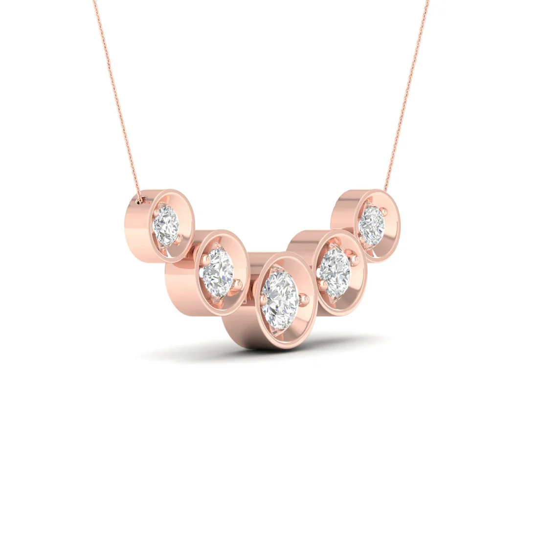 1 CTW Lab Grown Diamond 5 Stone Pendant
