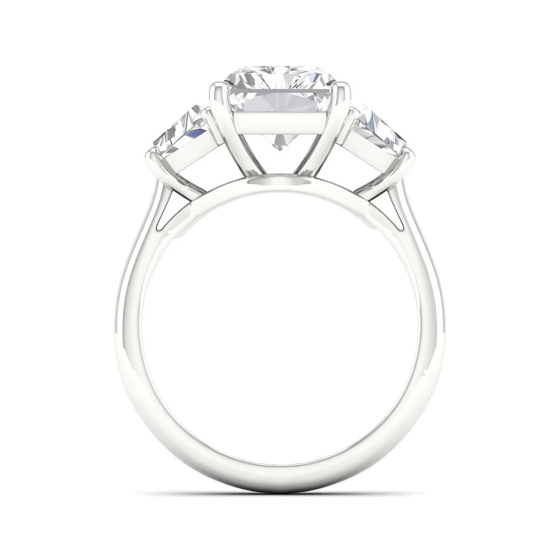 3.60 CTW Three Stone Radiant Cut Lab Grown Diamond Ring