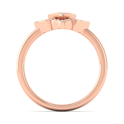0.12Ctw Lab Grown Diamond Floral Ring