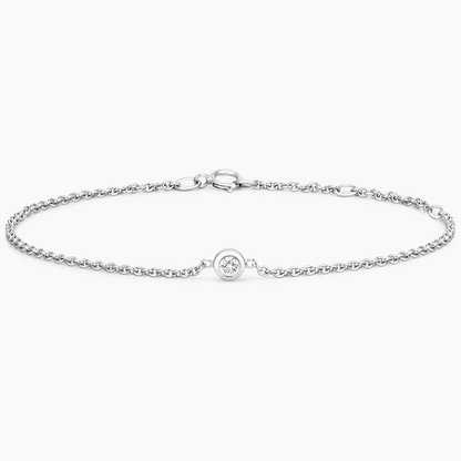 7 inch 0.06CTW Lag Grown Diamond Bezel Bracelet in Silver