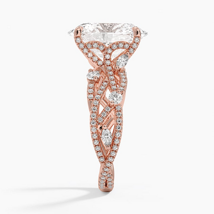 4CT Oval Cut Diamond white Gold Engagement Ring