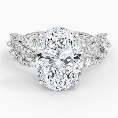 4CT Oval Cut Diamond white Gold Engagement Ring
