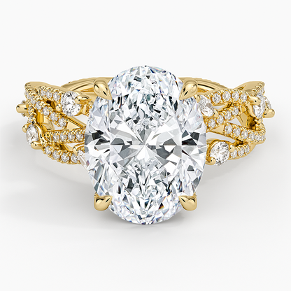 4CT Oval Cut Diamond white Gold Engagement Ring