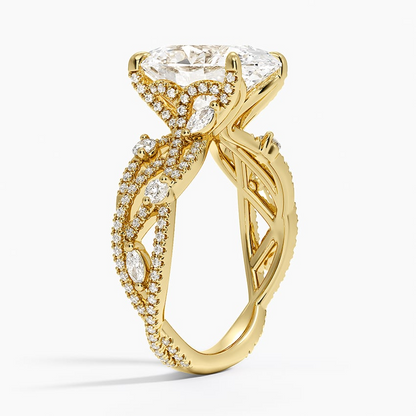 4CT Oval Cut Diamond white Gold Engagement Ring