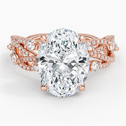 4CT Oval Cut Diamond white Gold Engagement Ring