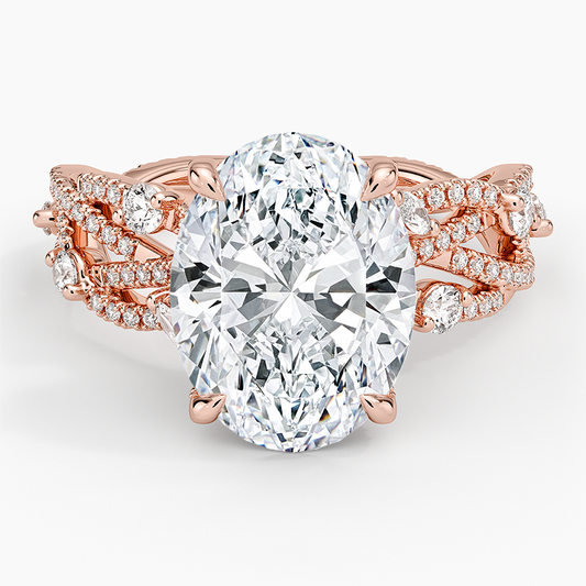 4CT Oval Cut Diamond white Gold Engagement Ring