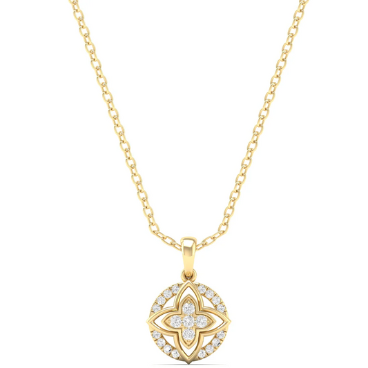 0.120CTW Lab Grown Diamond Classic Floral Pendant