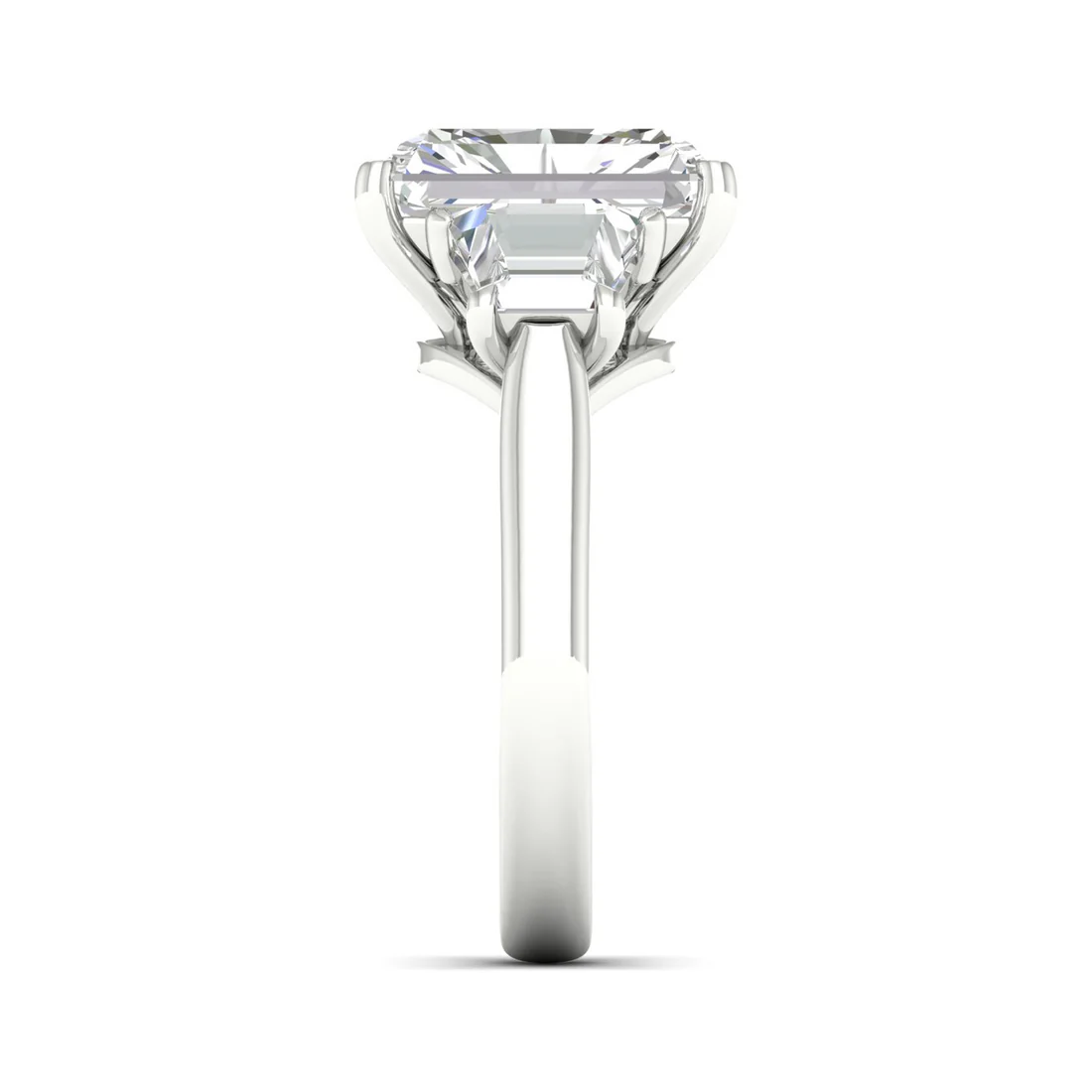 3.60 CTW Three Stone Radiant Cut Lab Grown Diamond Ring