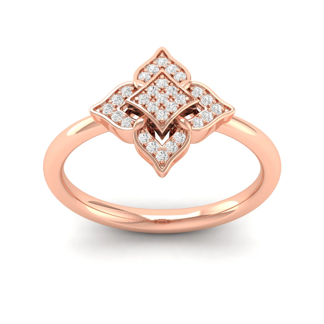 0.12Ctw Lab Grown Diamond Floral Ring