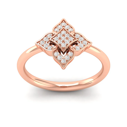 0.12Ctw Lab Grown Diamond Floral Ring