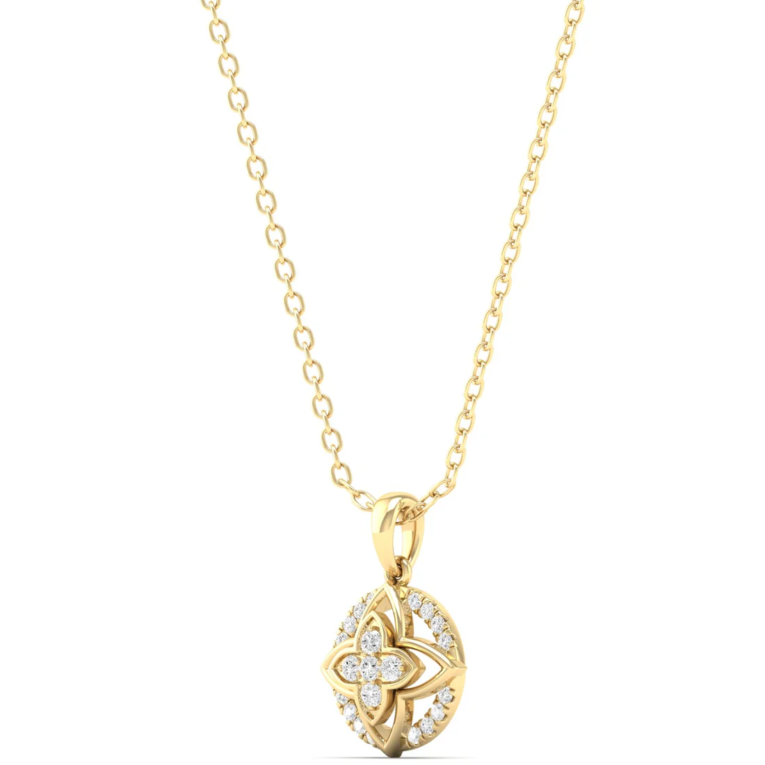 0.120CTW Lab Grown Diamond Classic Floral Pendant