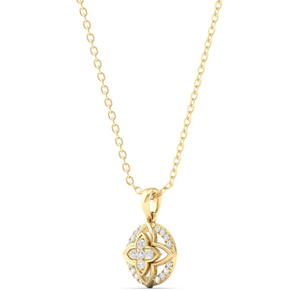 0.120CTW Lab Grown Diamond Classic Floral Pendant