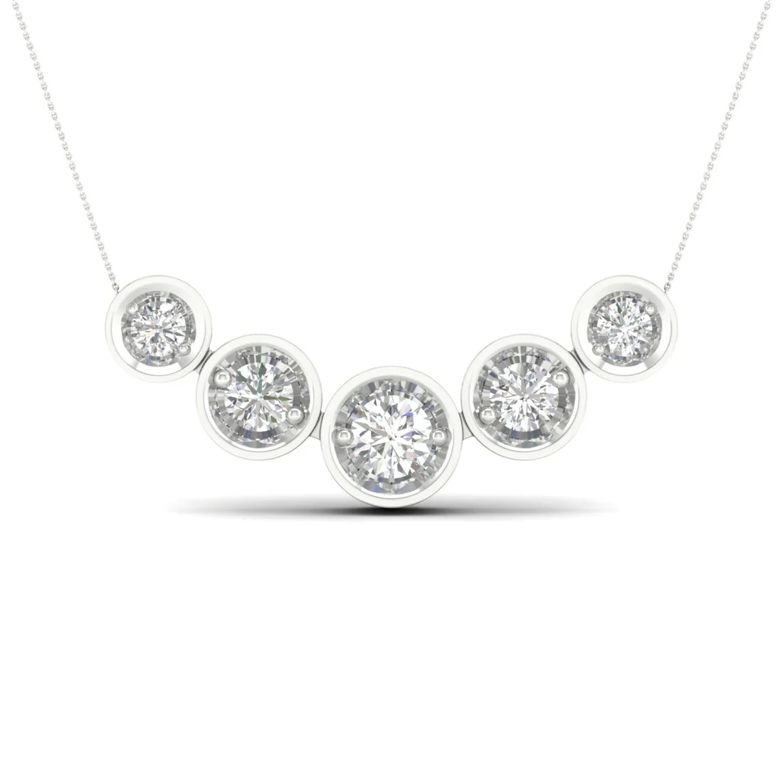 1 CTW Lab Grown Diamond 5 Stone Pendant