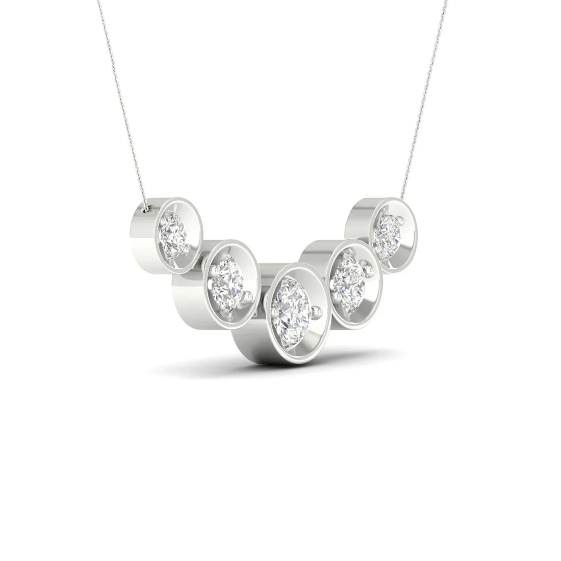 1 CTW Lab Grown Diamond 5 Stone Pendant