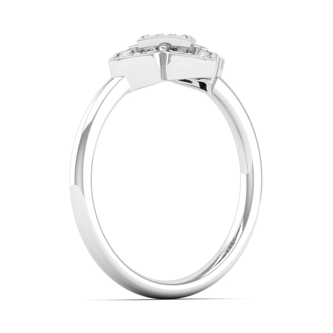 0.12Ctw Lab Grown Diamond Floral Ring