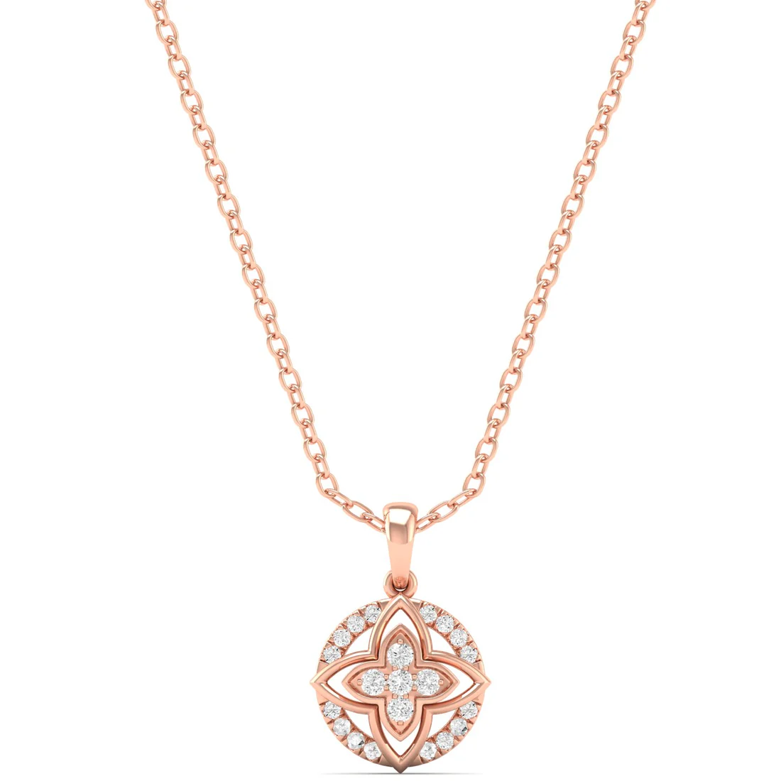 0.120CTW Lab Grown Diamond Classic Floral Pendant