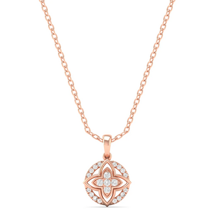 0.120CTW Lab Grown Diamond Classic Floral Pendant