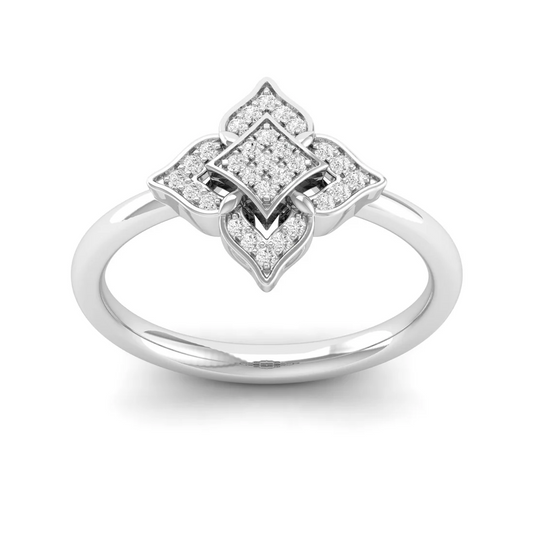 0.12Ctw Lab Grown Diamond Floral Ring