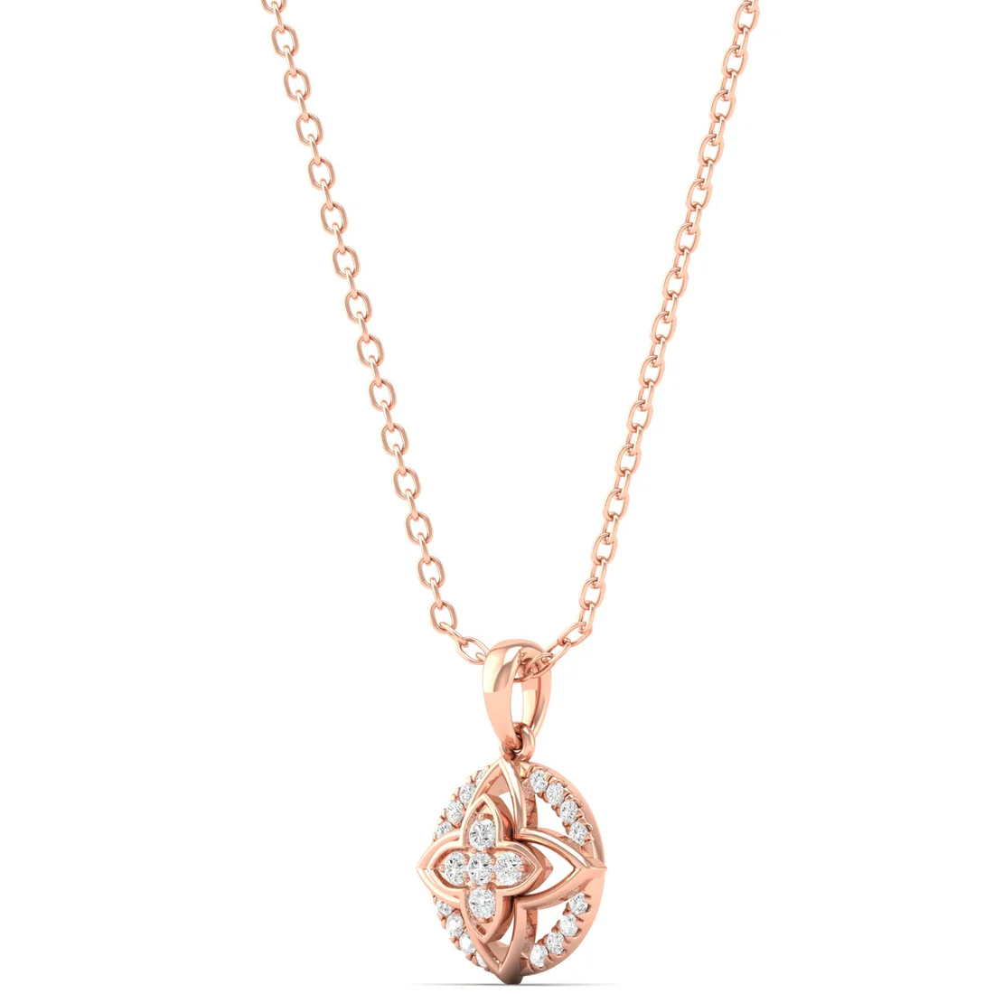 0.120CTW Lab Grown Diamond Classic Floral Pendant