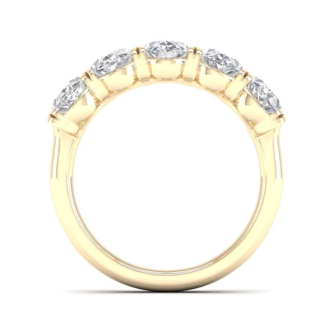 3 CTW Oval Five Stone Lab Grown Diamond Anniversary Band