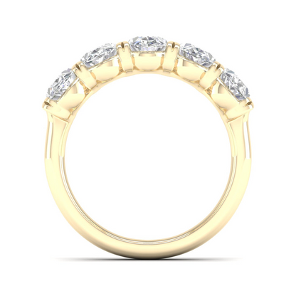 3 CTW Oval Five Stone Lab Grown Diamond Anniversary Band