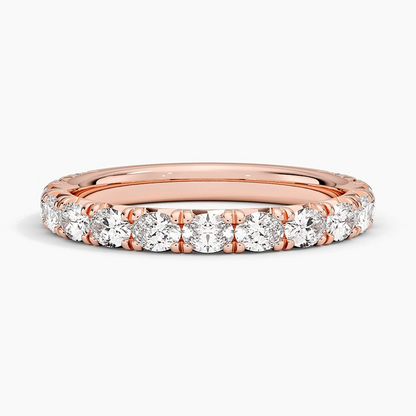 Yellow Gold 0.81CTW Oval Lab Grown Diamond Wedding Band