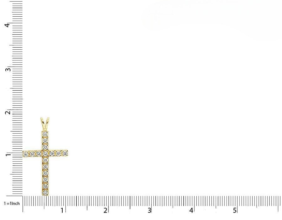 1.50 CTW Lab Grown Diamond One Row Solitaire Cross Pendant