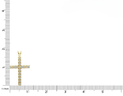 1.50 CTW Lab Grown Diamond One Row Solitaire Cross Pendant