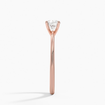 1/2Ct Round Lab Grown Diamond Gold Solitaire Ring